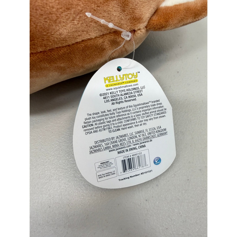 Squishmallows 7.5 Inch Regina the Corgi Dog Valentine Friend Plush - Picture 3 of 6